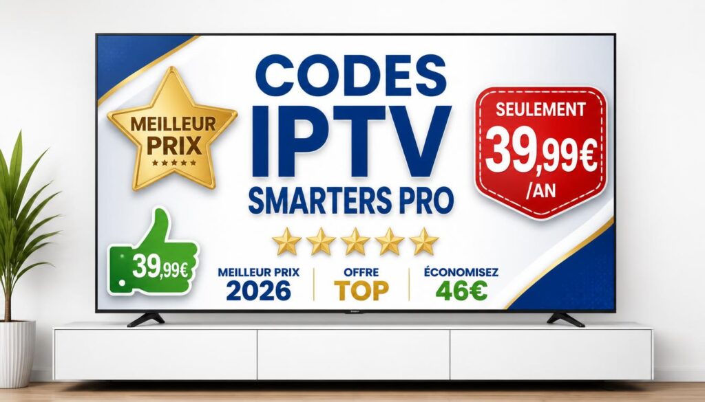 Codes IPTV Smarters Pro : Seulement 39,99€/An !
