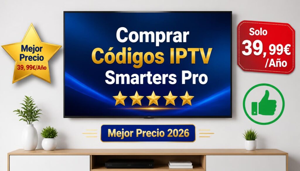 Comprar Códigos IPTV Smarters Pro: ¡Solo 39,99€!