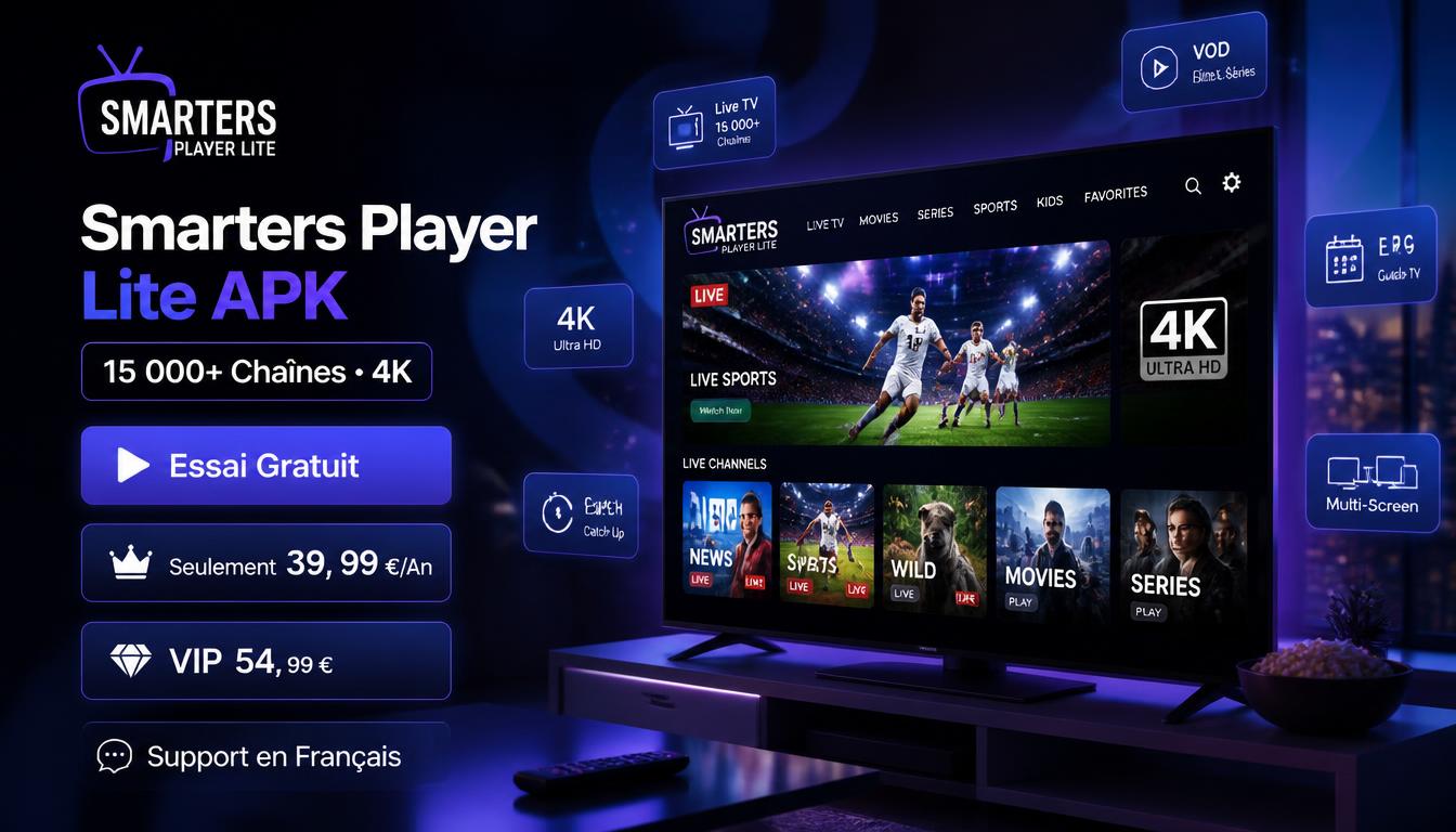 Smarters PRO APK – 15 000 Chaînes 4K à 39,99 €/An