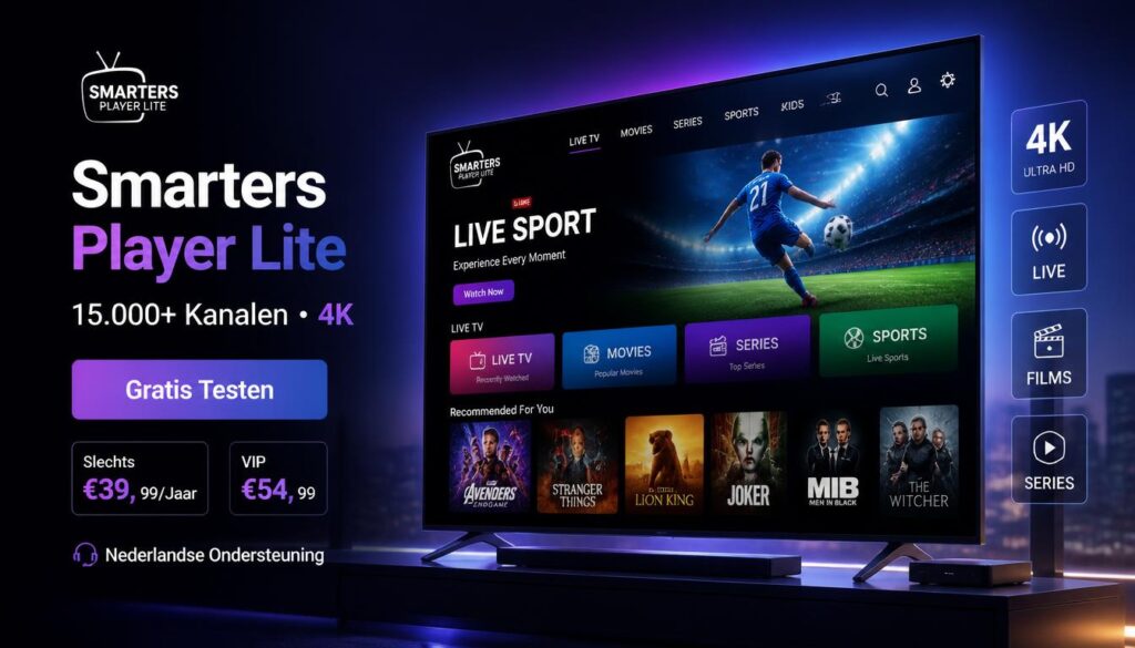 Smarters PRO – 15.000 Kanalen 4K voor €39,99